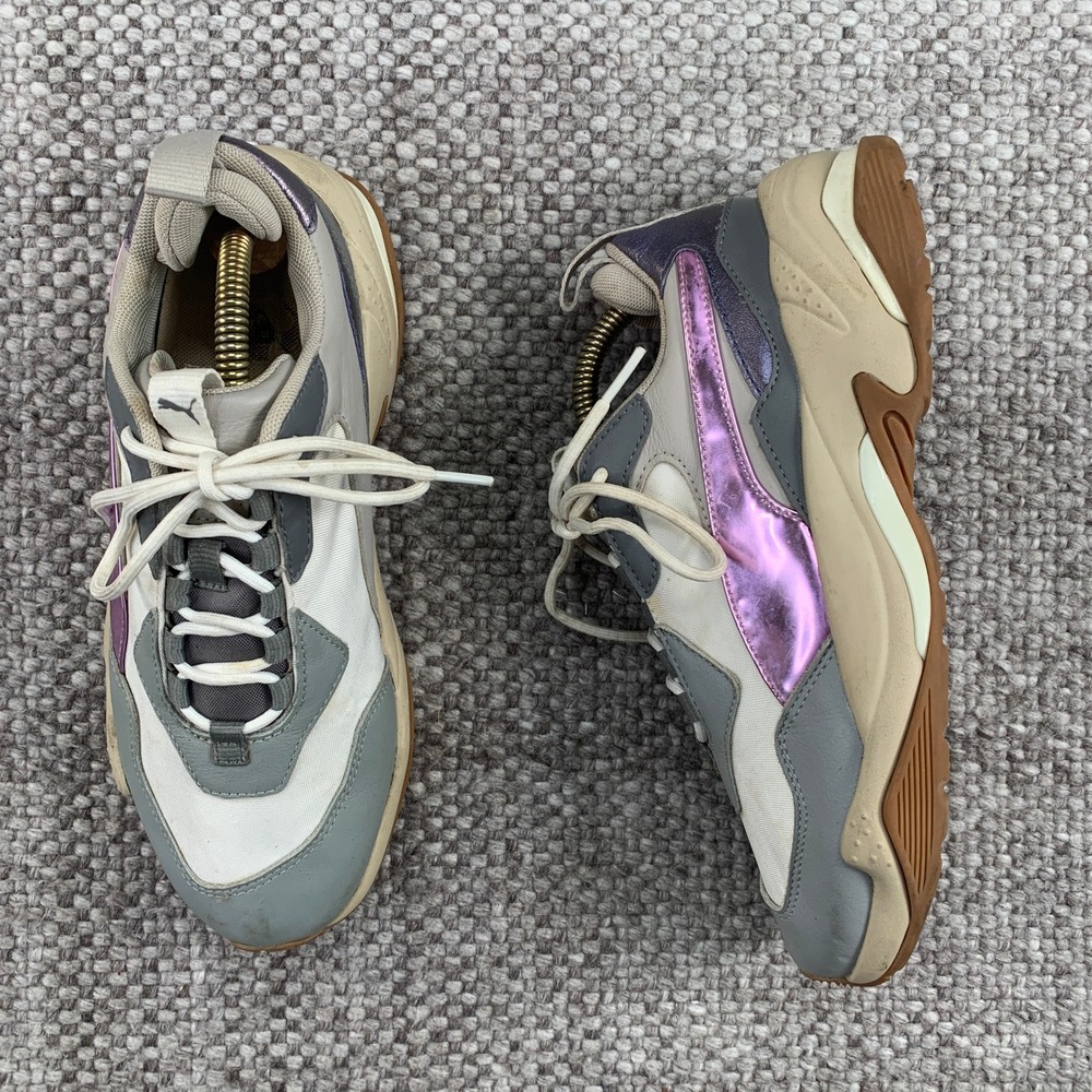 Puma Thunder Electric Sneakers Womens 8 Grey Metallic Pink 367998-01 Chunky Dad